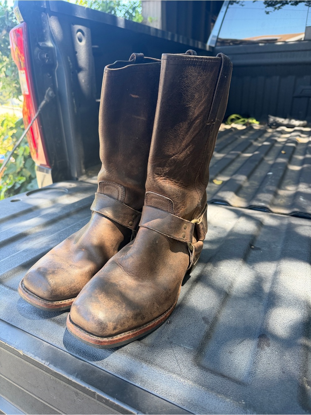 Men's Frye Brown Leather Harness Boots